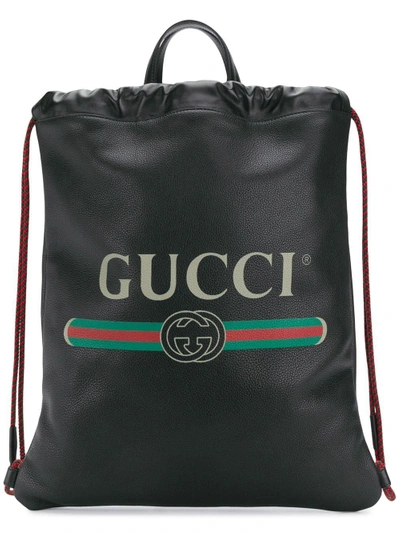 Gucci print drawstring backpack