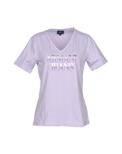 Shop Armani Jeans T-shirt In Light Purple