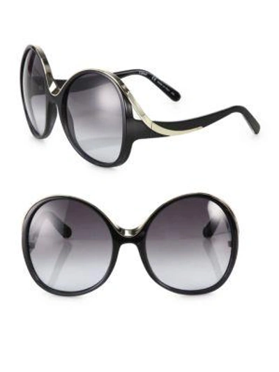 Chloé Mandy 59mm Oversized Round Sunglasses In Gradient | ModeSens