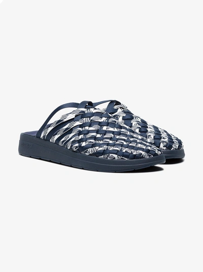 Shop Missoni Navy Blue Malibu Sandals