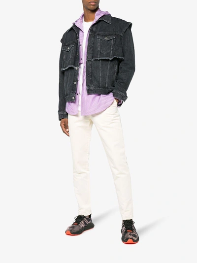 Shop Johnlawrencesullivan John Lawrence Sullivan Black Distressed Denim Jacket