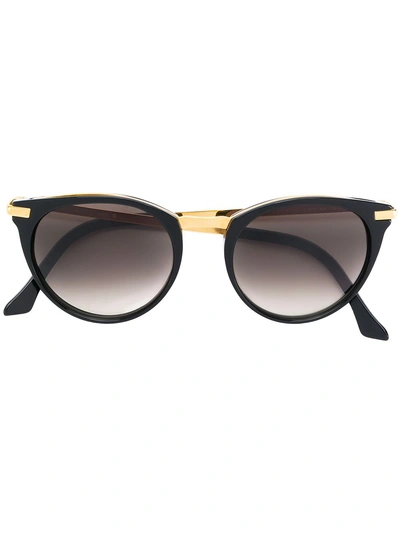 Shop John Dalia Round Sunglasses - Black