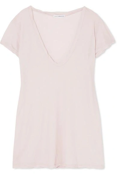 Shop James Perse Slub Cotton-jersey T-shirt In Pink