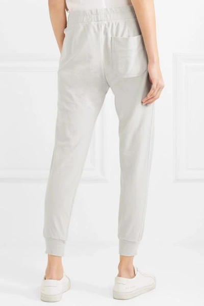 Shop James Perse Cotton-twill Track Pants In Light Gray