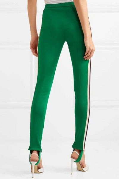Shop Gucci Striped Tech-jersey Stirrup Leggings