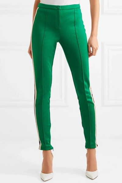 Shop Gucci Striped Tech-jersey Stirrup Leggings