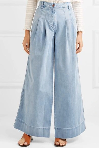 Shop Ulla Johnson Emmit High-rise Wide-leg Jeans In Light Denim