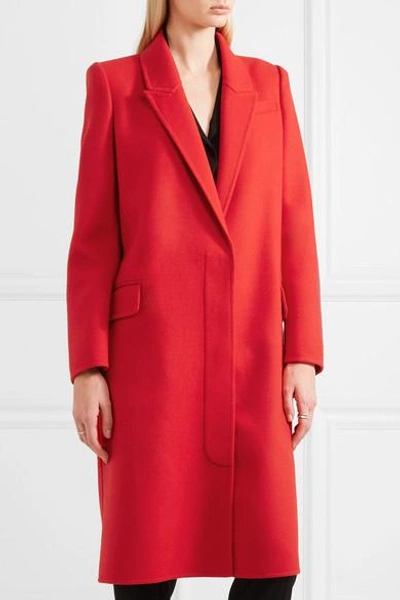 Shop Alexander Mcqueen Double-faced Wool And Cashmere-blend Coat In Red