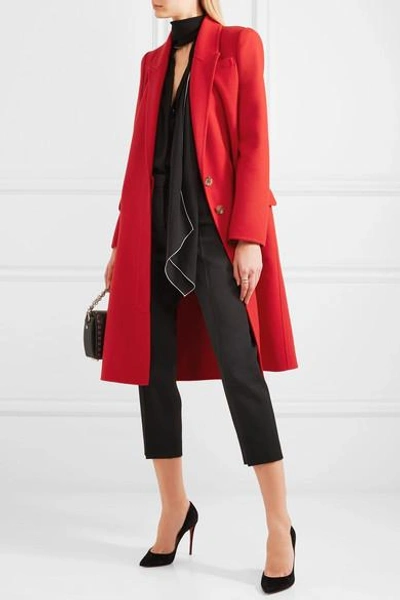 Shop Alexander Mcqueen Double-faced Wool And Cashmere-blend Coat In Red