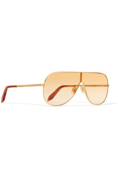 Shop Victoria Beckham Aviator-style Gold-tone Sunglasses
