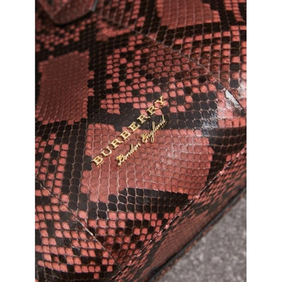 Shop Burberry The Small Banner Aus Pythonleder In Peony