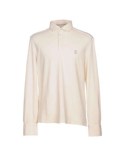 Shop Brunello Cucinelli Polo Shirt In Ivory