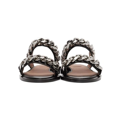 Shop Givenchy Black Double Band Chain Sandals In 001 Black