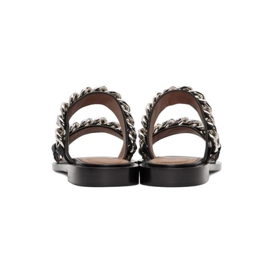 Shop Givenchy Black Double Band Chain Sandals In 001 Black