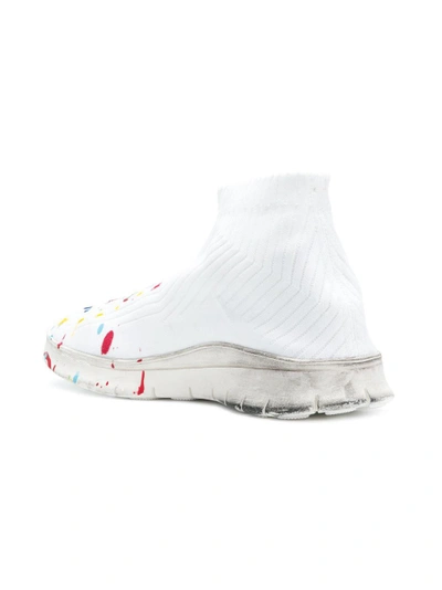 Shop Maison Margiela Paint Splatter Sock Mid Sneakers
