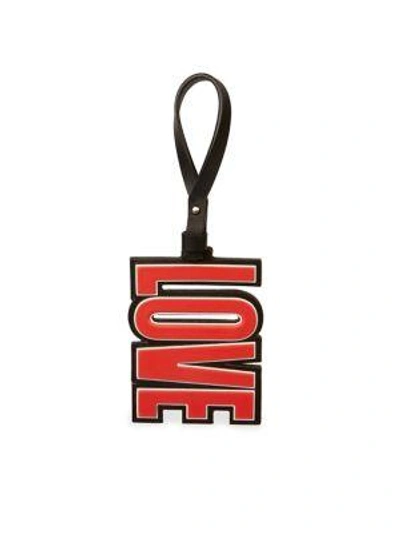 Shop Givenchy Love Leather Bag Charm In Red