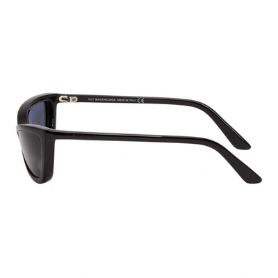 Shop Balenciaga Black Thin Cat-eye Sunglasses In 01a Shinybl