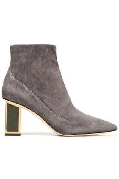 Shop Diane Von Furstenberg Woman Cainta Suede Ankle Boots Dark Gray