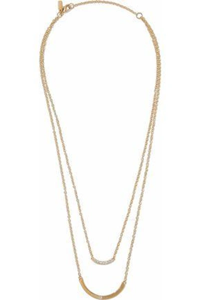 Shop Elizabeth And James Woman Gold-tone Crystal Necklace Gold