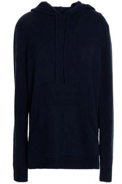 Shop Dion Lee Woman Open-back Cashmere Hooded Sweater Navy