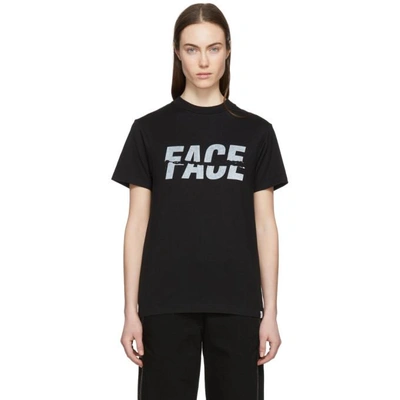 Shop Facetasm Black Split Logo T-shirt
