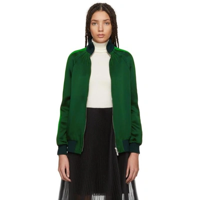 Shop Valentino Green Zip-up Track Jacket