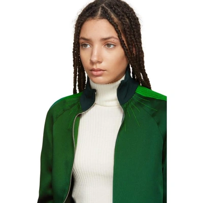 Shop Valentino Green Zip-up Track Jacket