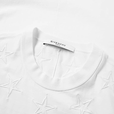 Shop Givenchy Star Embroidered Neck Tee In White