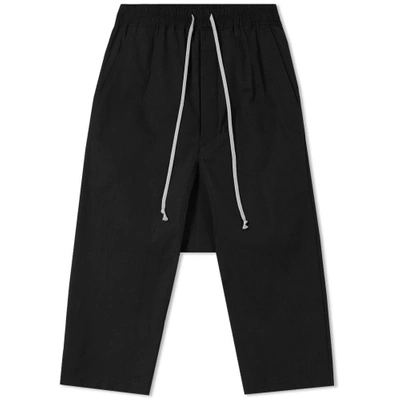 Shop Rick Owens Drawstring Cropped Trouser In Black
