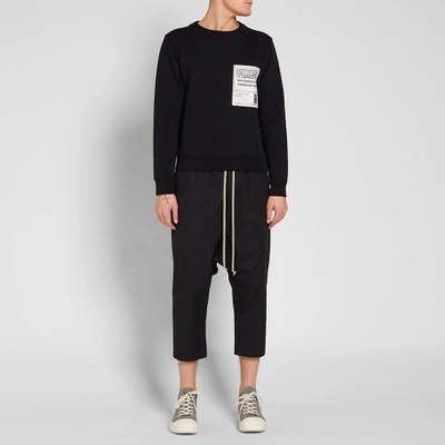 Shop Rick Owens Drawstring Cropped Trouser In Black