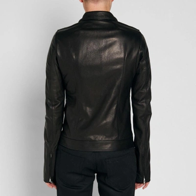 Shop Rick Owens Stooges Leather Biker Jacket In Black