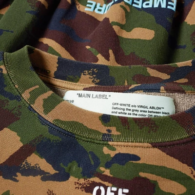 Shop Off-white Diagonal Camo Crew Sweat In Green