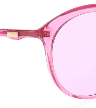 Shop Gucci Oversized Round Sunglasses In Pink