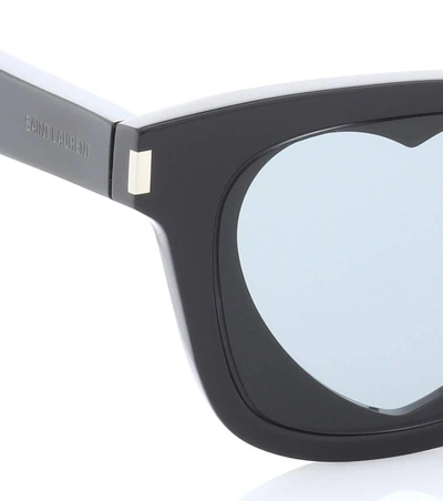 Shop Saint Laurent Classic Sl 51 Heart Sunglasses In Black