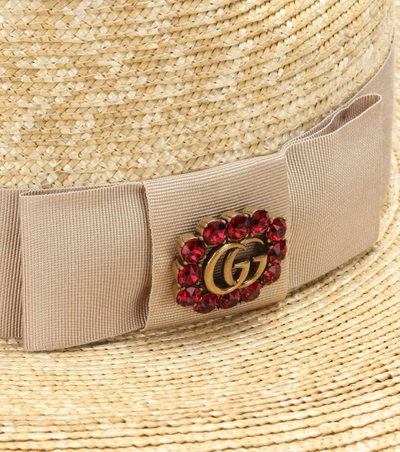 Shop Gucci Wide-brim Straw Hat In Beige