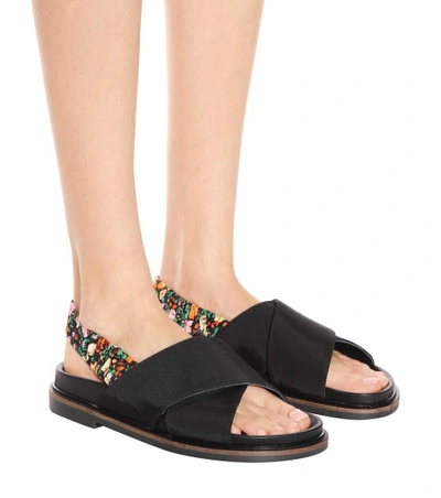 Shop Ganni Mona Sandals In Black