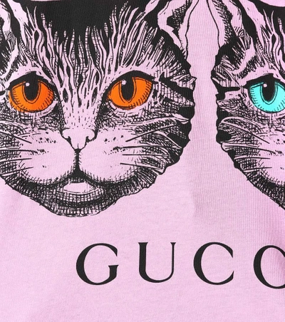 Gucci Mystic Cat And Guccy Print T-shirt In Purple | ModeSens