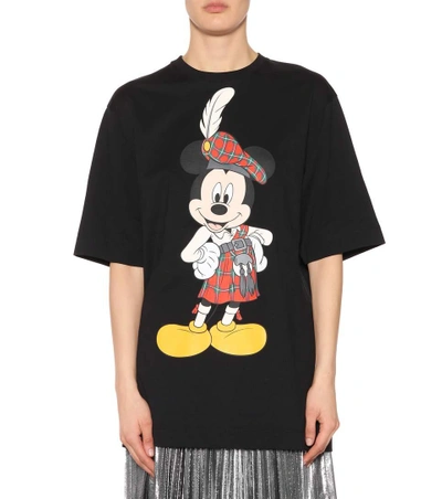 Shop Christopher Kane Mickey Mouse® Cotton T-shirt In Llack