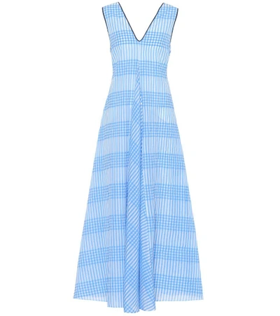 Shop Ganni Charron Gingham Cotton-blend Dress