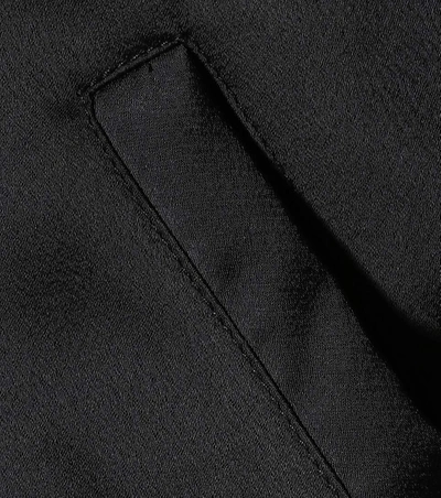 Shop Off-white Satin Varsity Jacket In Black
