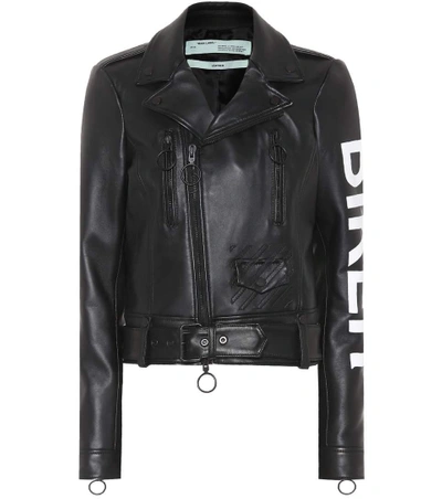 Shop Off-white Printed Leather Jacket