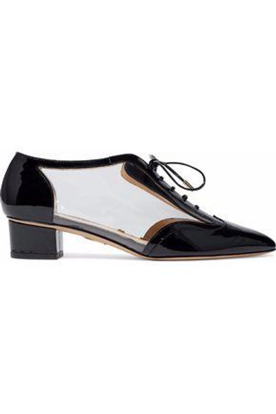 Shop Charlotte Olympia Woman Patent-leather And Pvc Brogues Black