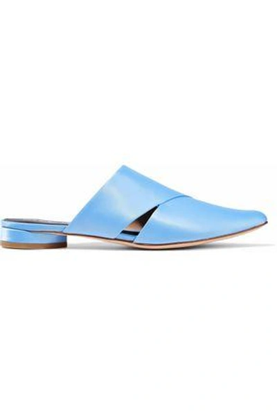 Shop Opening Ceremony Woman Cutout Satin Slippers Blue