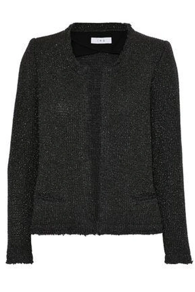 Shop Iro Woman Metallic Frayed Knitted Jacket Black