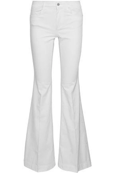 Shop Stella Mccartney Woman Mid-rise Flared Jeans White