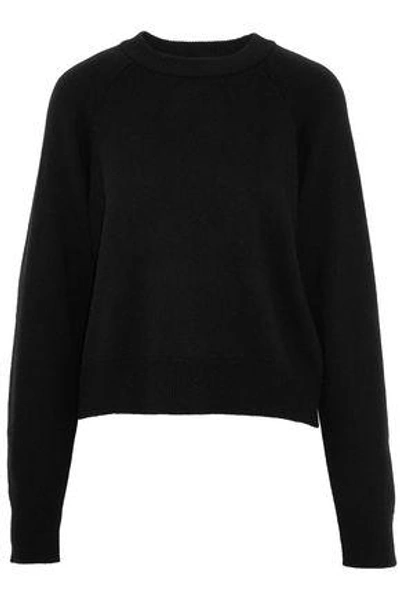 Shop Alexander Wang T Woman Mélange Wool And Cashmere-blend Sweater Black