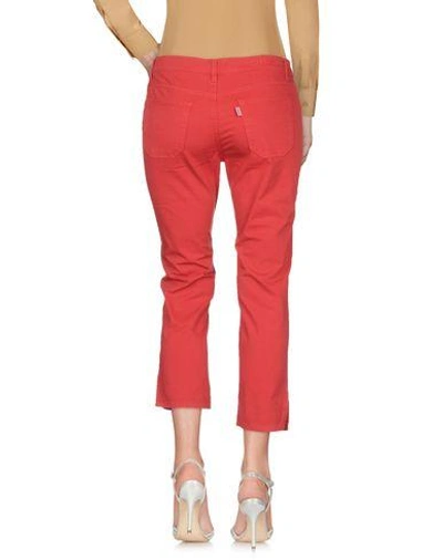 Shop Jeckerson Cropped Pants & Culottes In Red