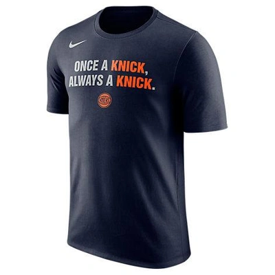 Shop Nike Men's New York Knicks Nba Dry City T-shirt, Blue