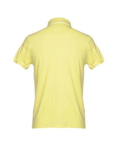 Shop Bagutta Man Polo Shirt Yellow Size L Cotton, Elastane