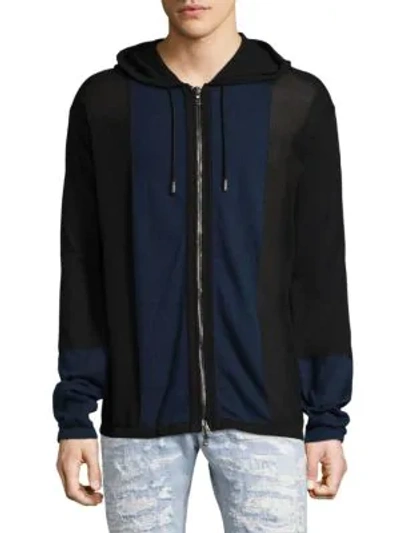 Shop Diesel Black Gold Cotton Hood Jacket In Navy Black